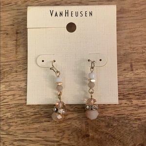 Gold and White Earrings